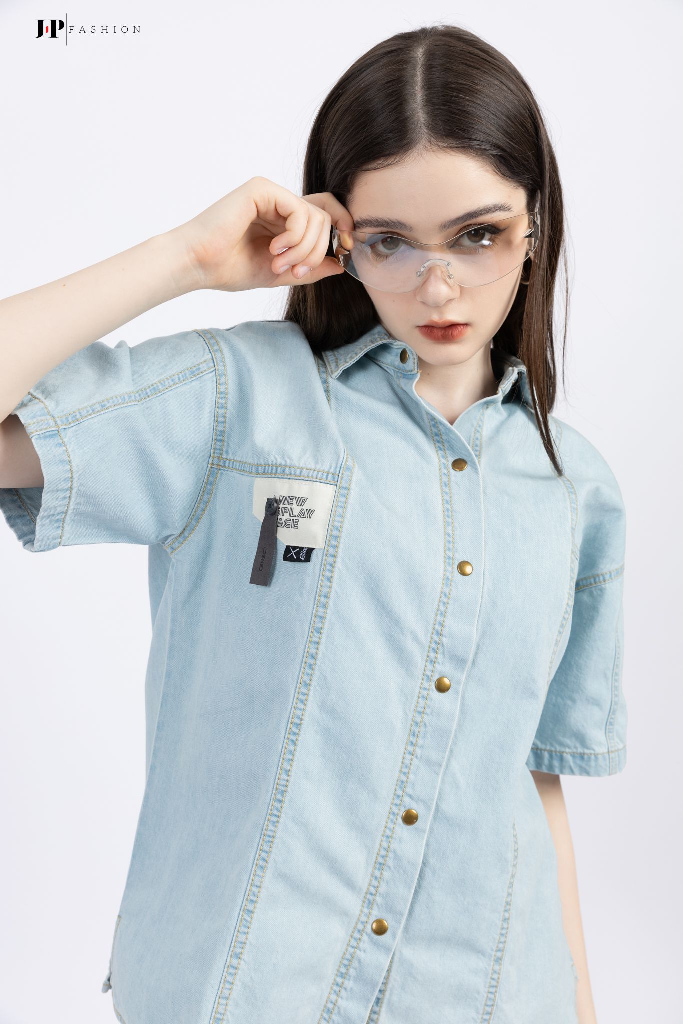 Sơ mi form rộng ngắn tay