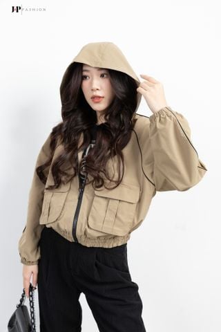 Áo Khoác Dù Có Nón Tay Dài 10709195