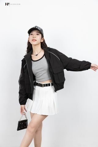 Áo Khoác Dù Có Nón Tay Dài 10709195