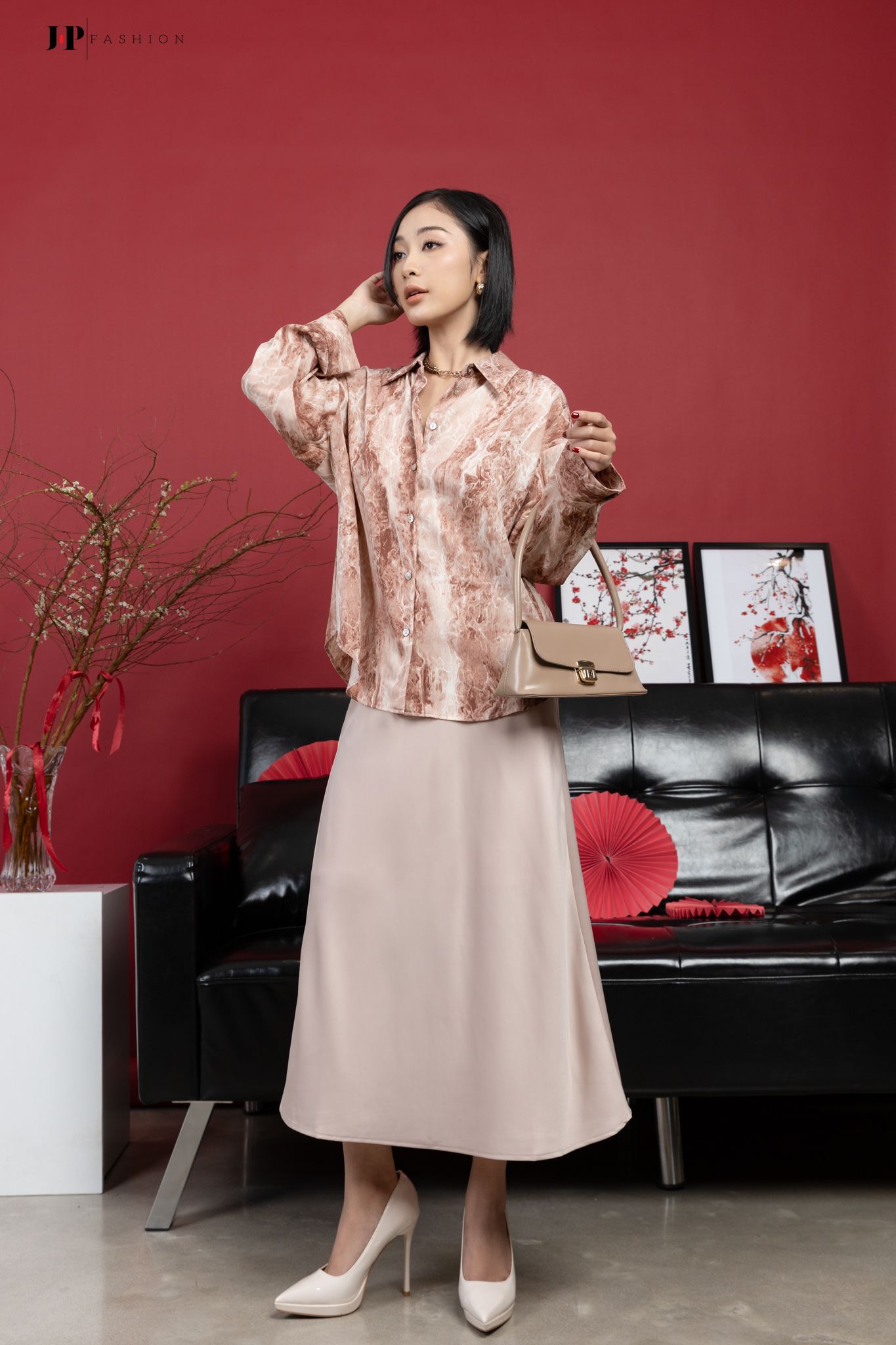 Váy midi lụa