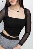 Thun croptop dài tay