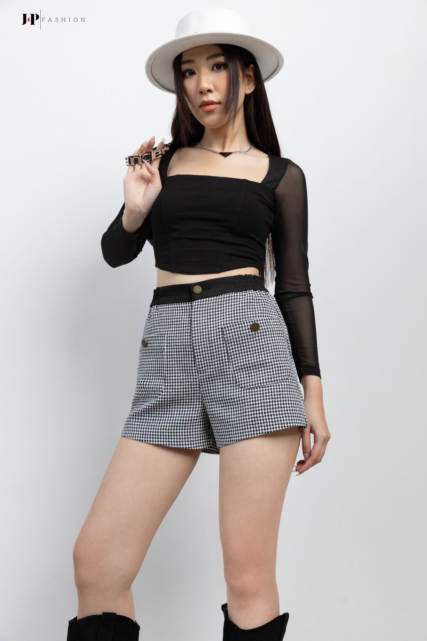  Thun croptop dài tay 