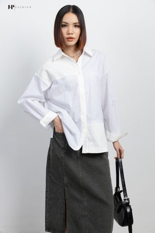 Sơ mi form rộng dài tay