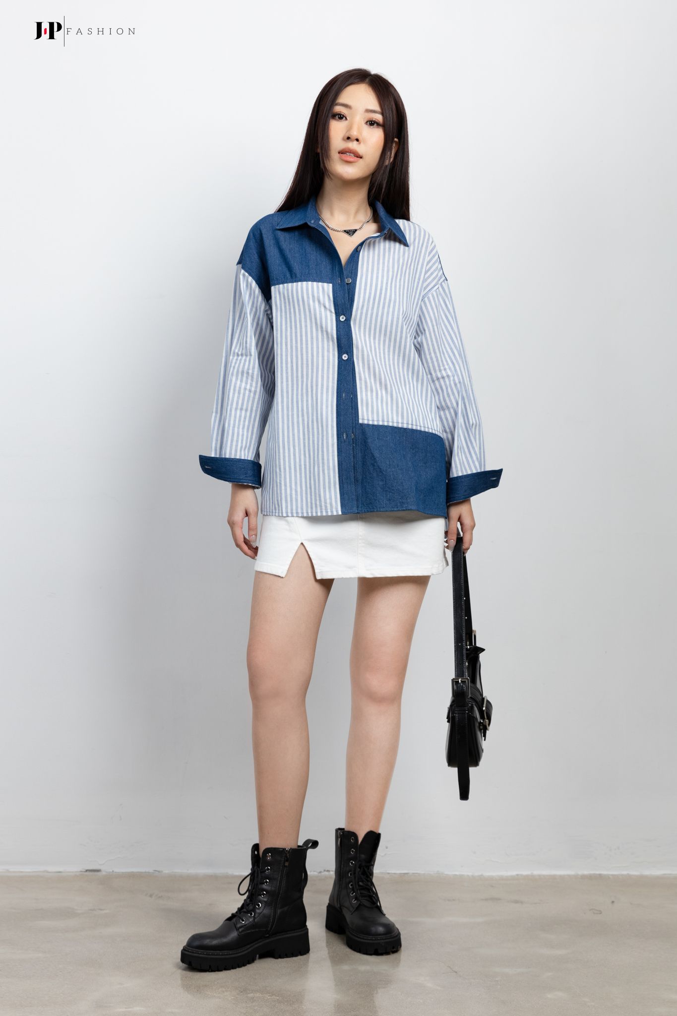 Sơ mi form rộng dài tay