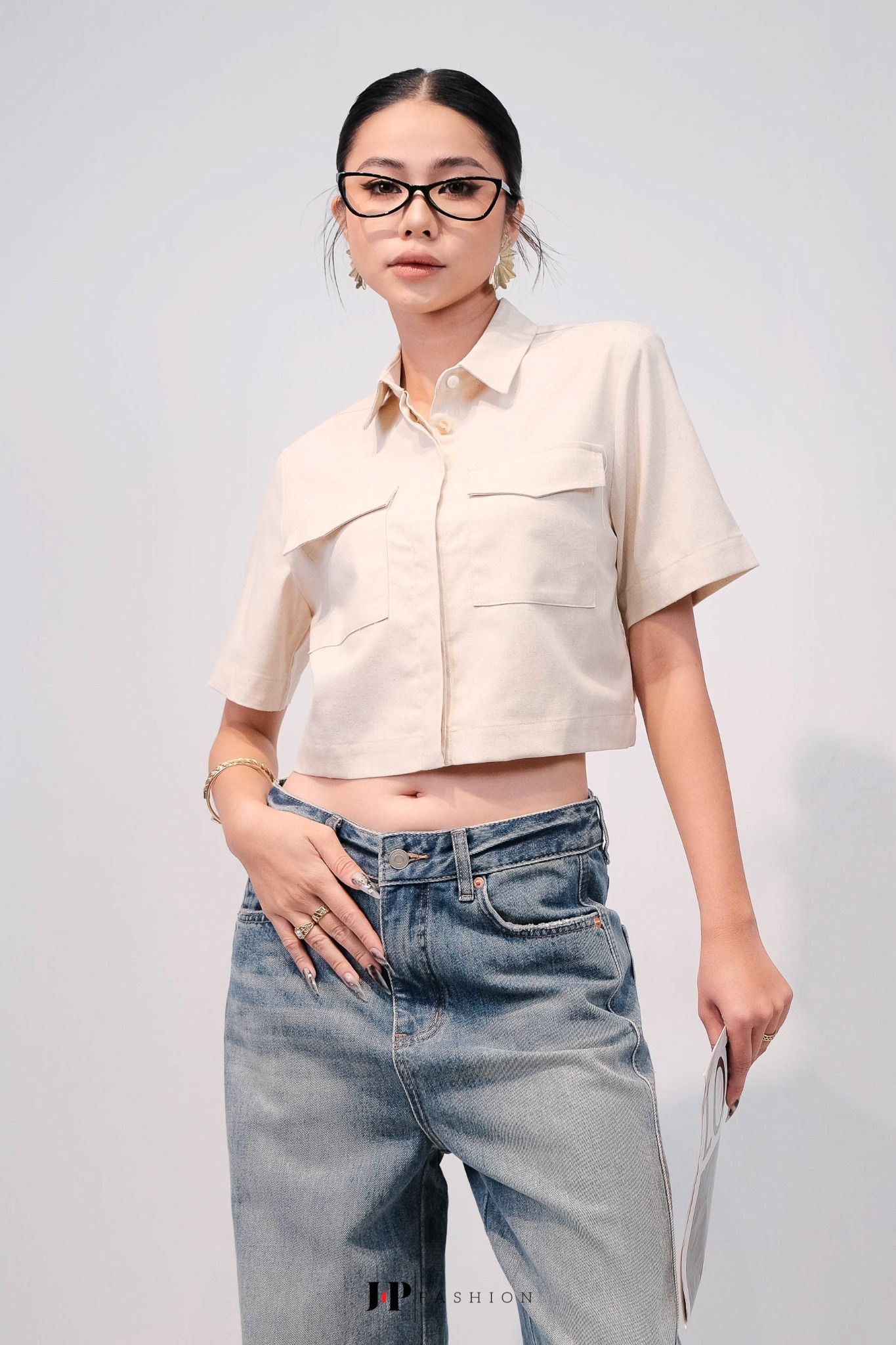 Sơ Mi Linen Dáng Croptop 10611748