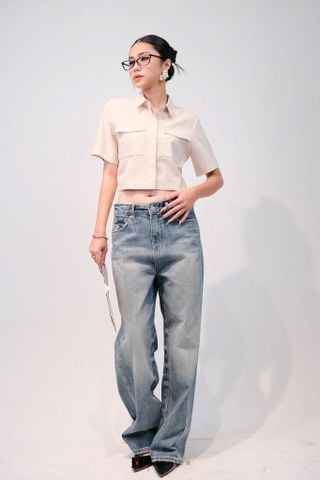 Sơ Mi Linen Dáng Croptop 10611748