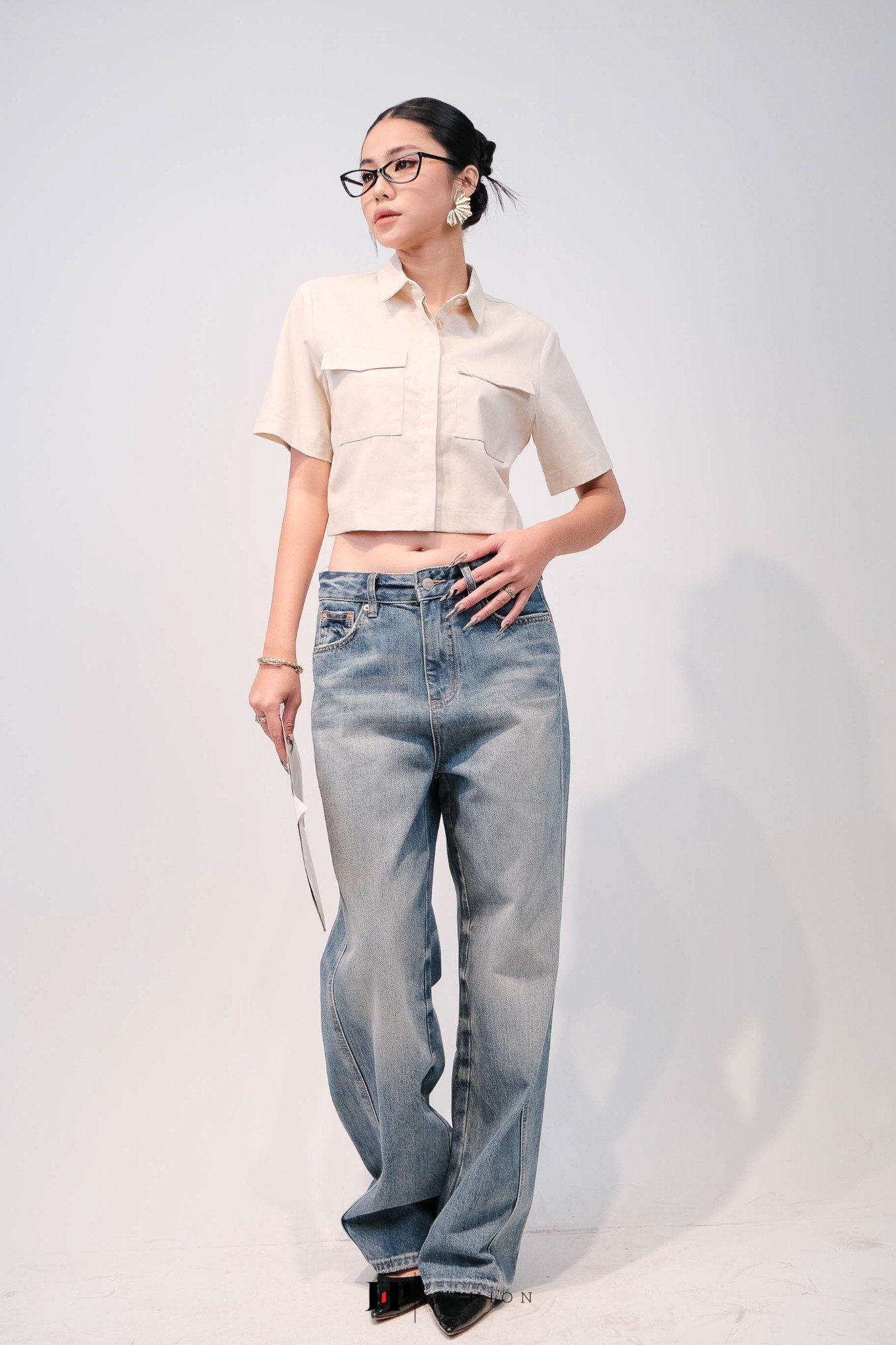 Sơ Mi Linen Dáng Croptop 10611748