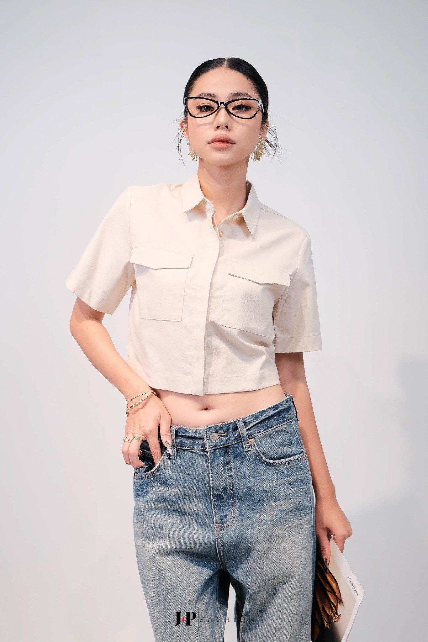 Sơ Mi Linen Dáng Croptop 10611748