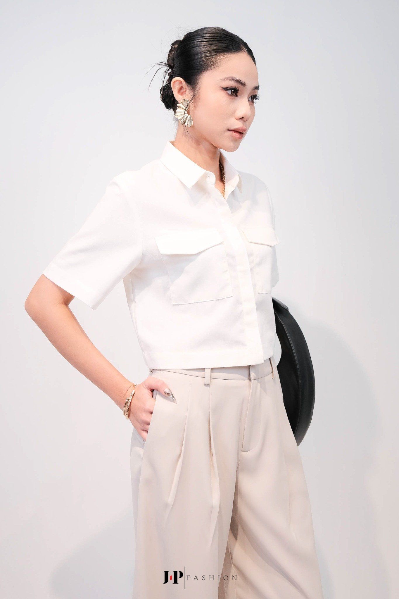Sơ Mi Linen Dáng Croptop 10611748