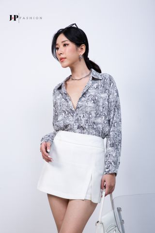 Sơ mi họa tiết phom rộng