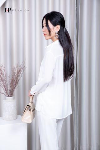 Sơ mi voan dài tay