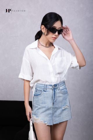 Sơ mi lụa ngắn tay