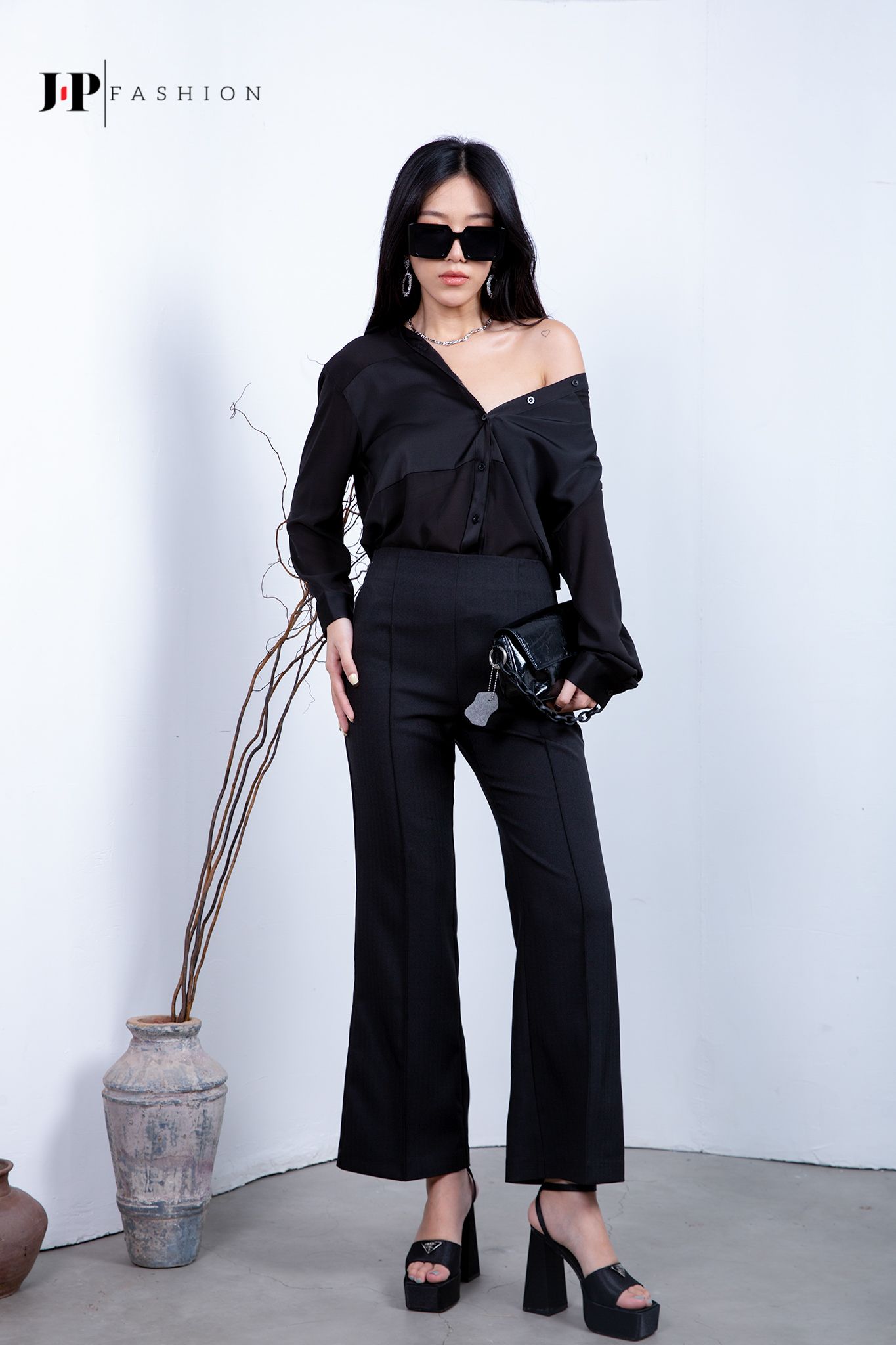 Sơ mi voan dài tay