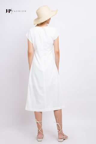 Đầm midi ngắn tay