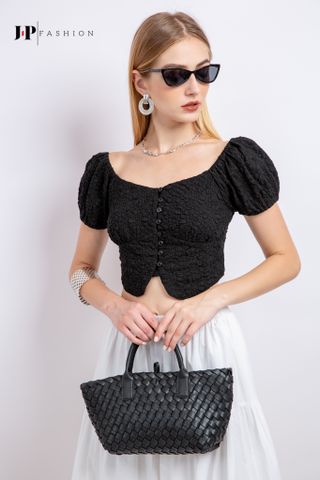 Sơ mi croptop ngắn tay