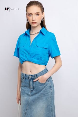Sơ mi croptop ngắn tay