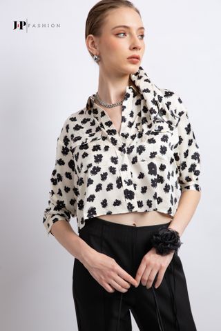 Sơ mi croptop dài tay