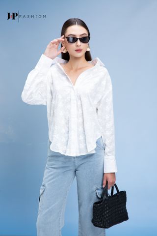 Sơ mi form rộng tay dài