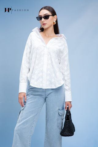 Sơ mi form rộng tay dài