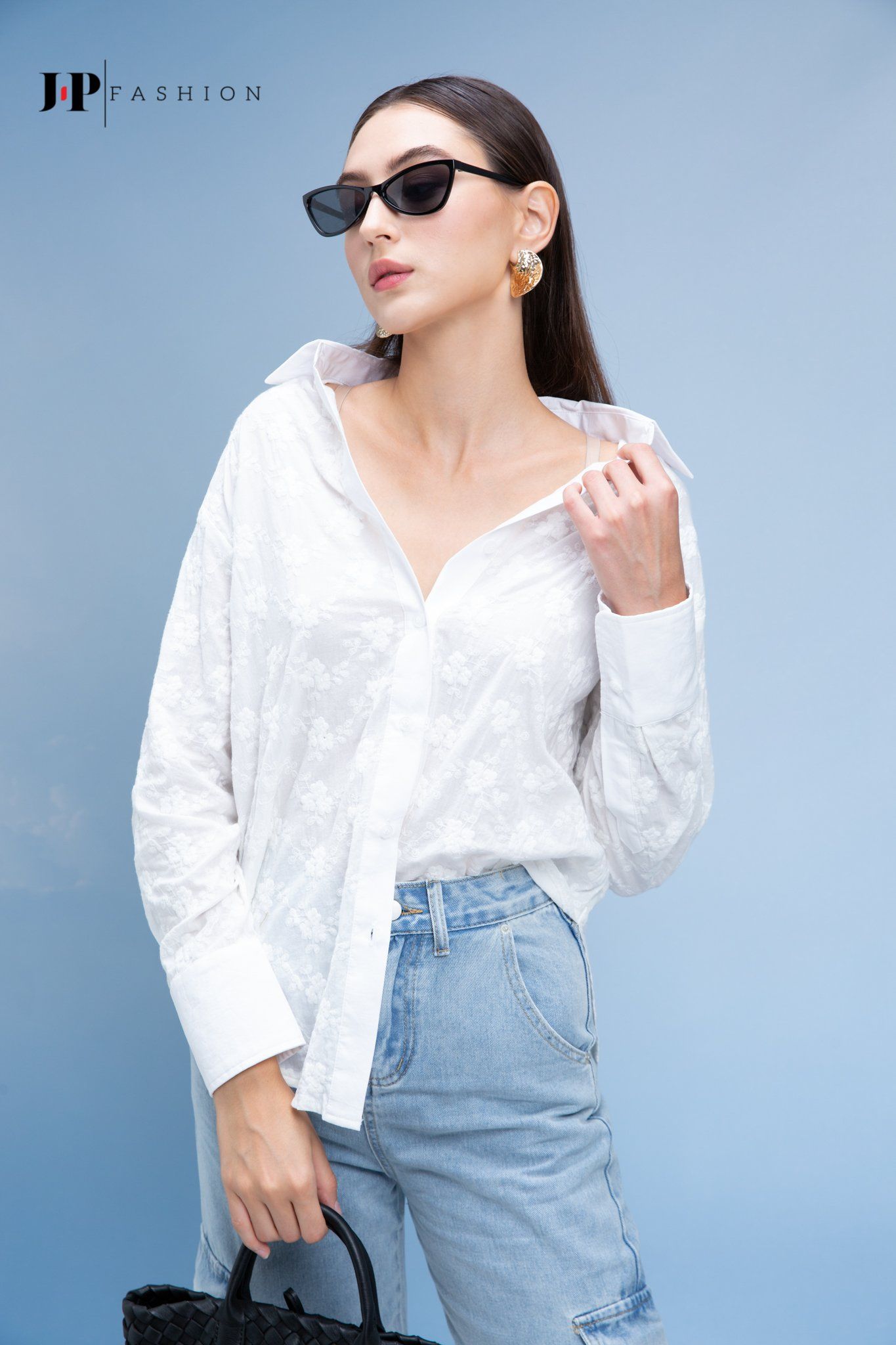 Sơ mi form rộng tay dài