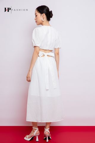 Đầm midi ngắn tay