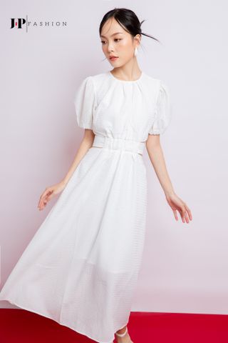 Đầm midi ngắn tay