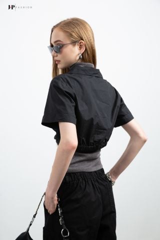 Sơ mi croptop ngắn tay