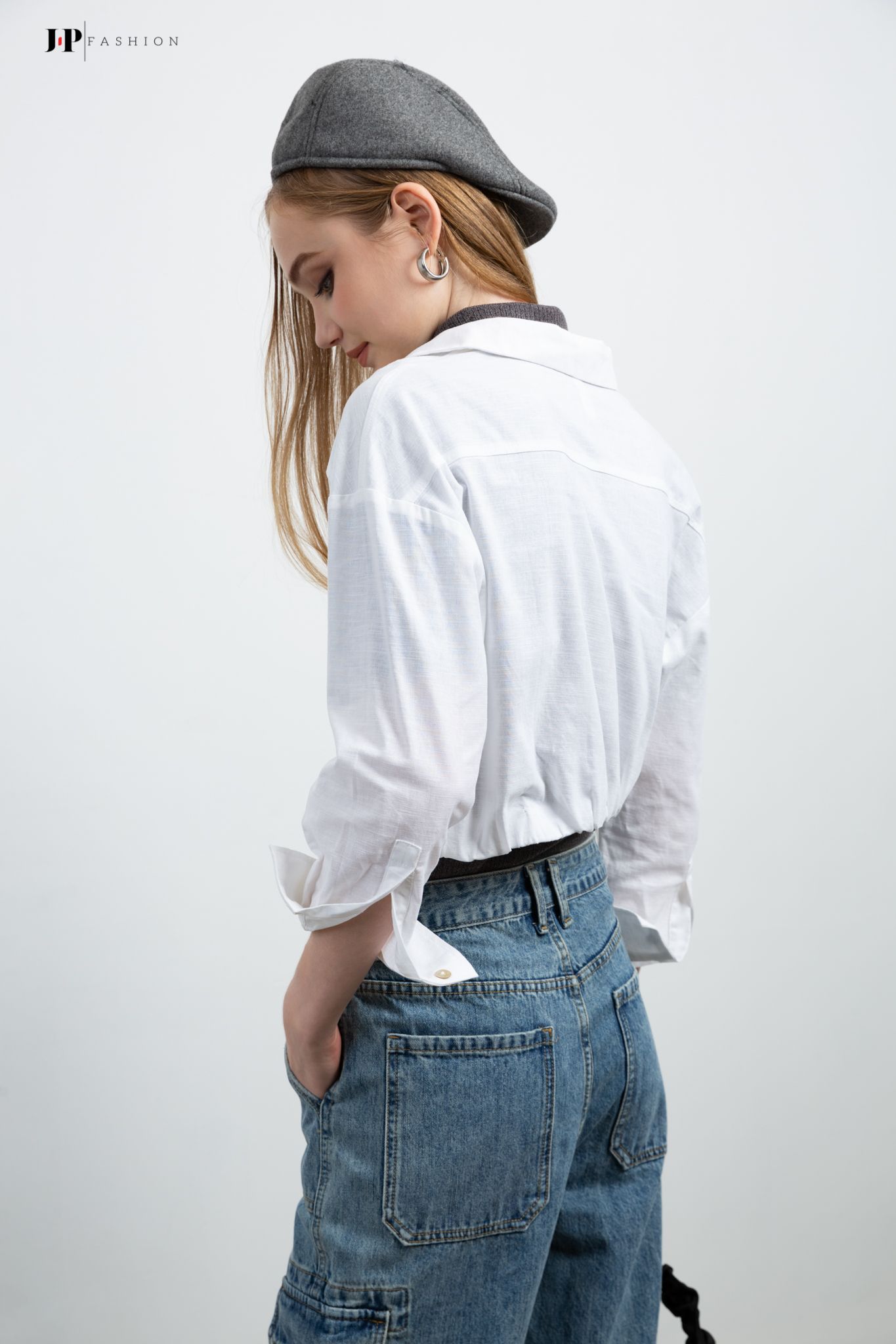 Áo sơ mi croptop dài tay