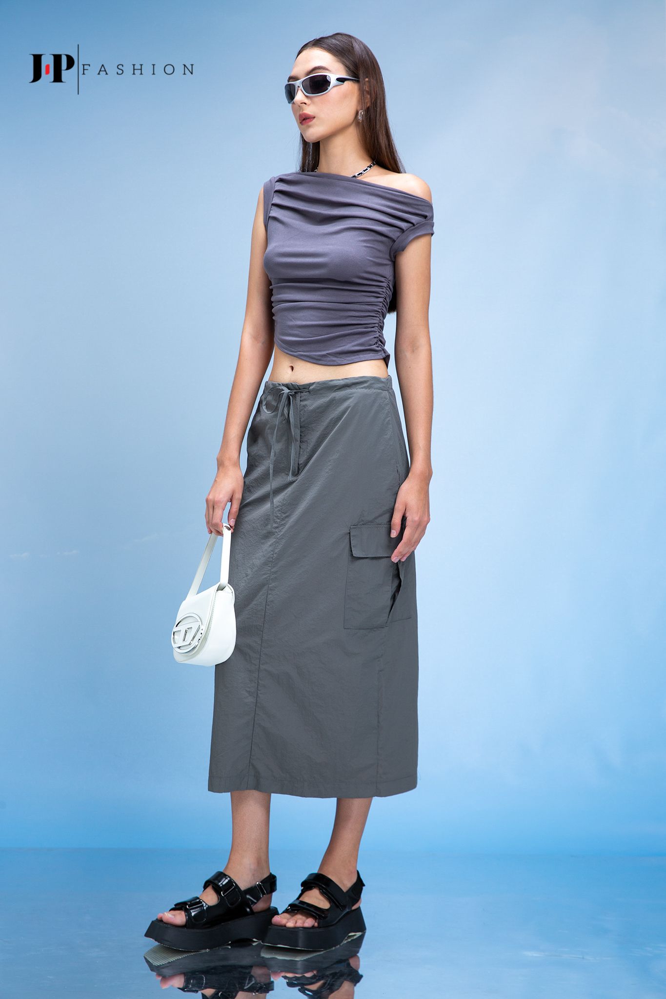 Váy midi túi hộp