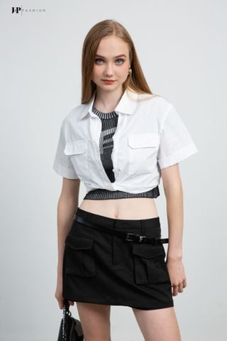 Sơ mi croptop ngắn tay