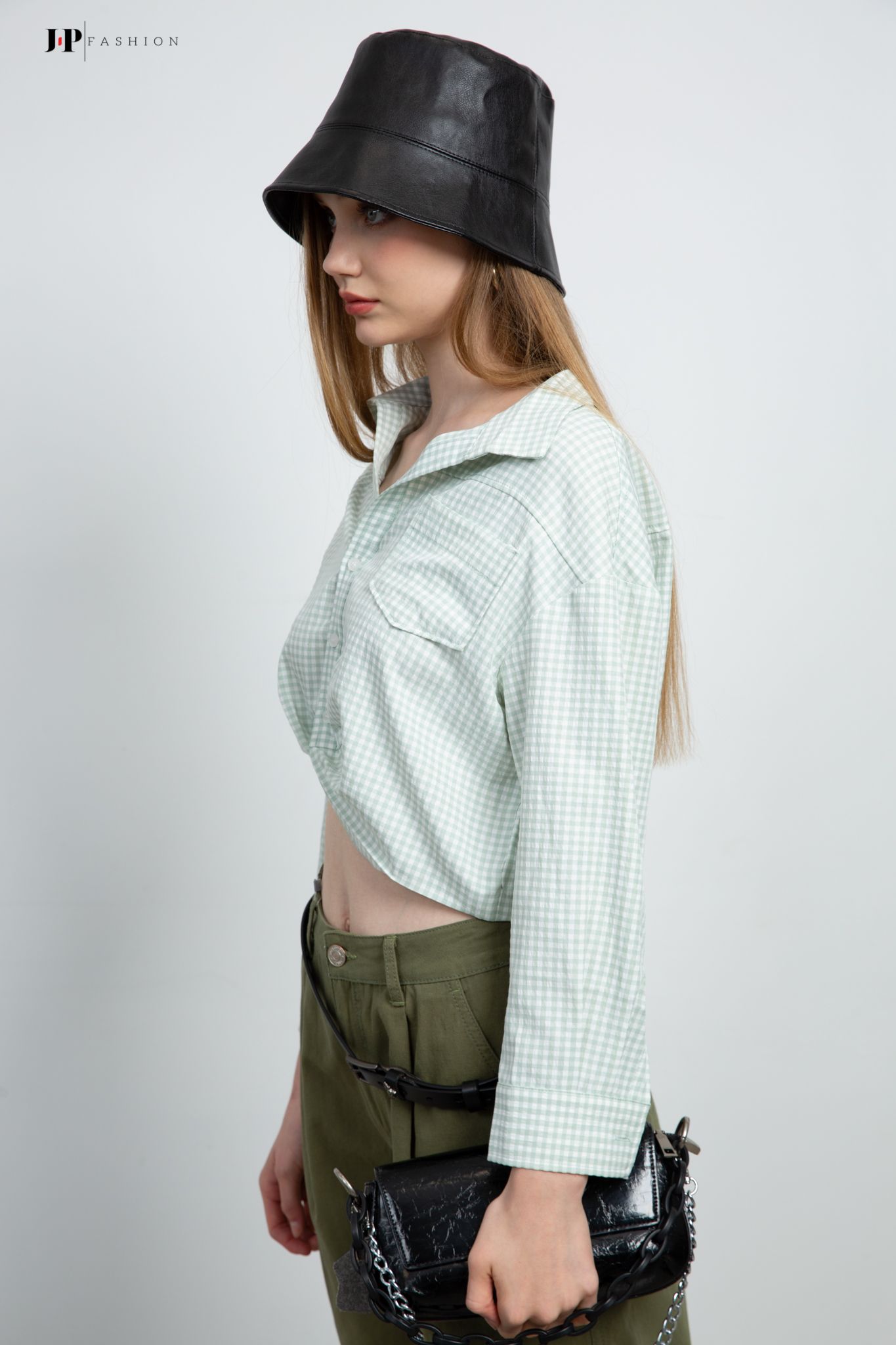 Áo sơ mi croptop dài tay