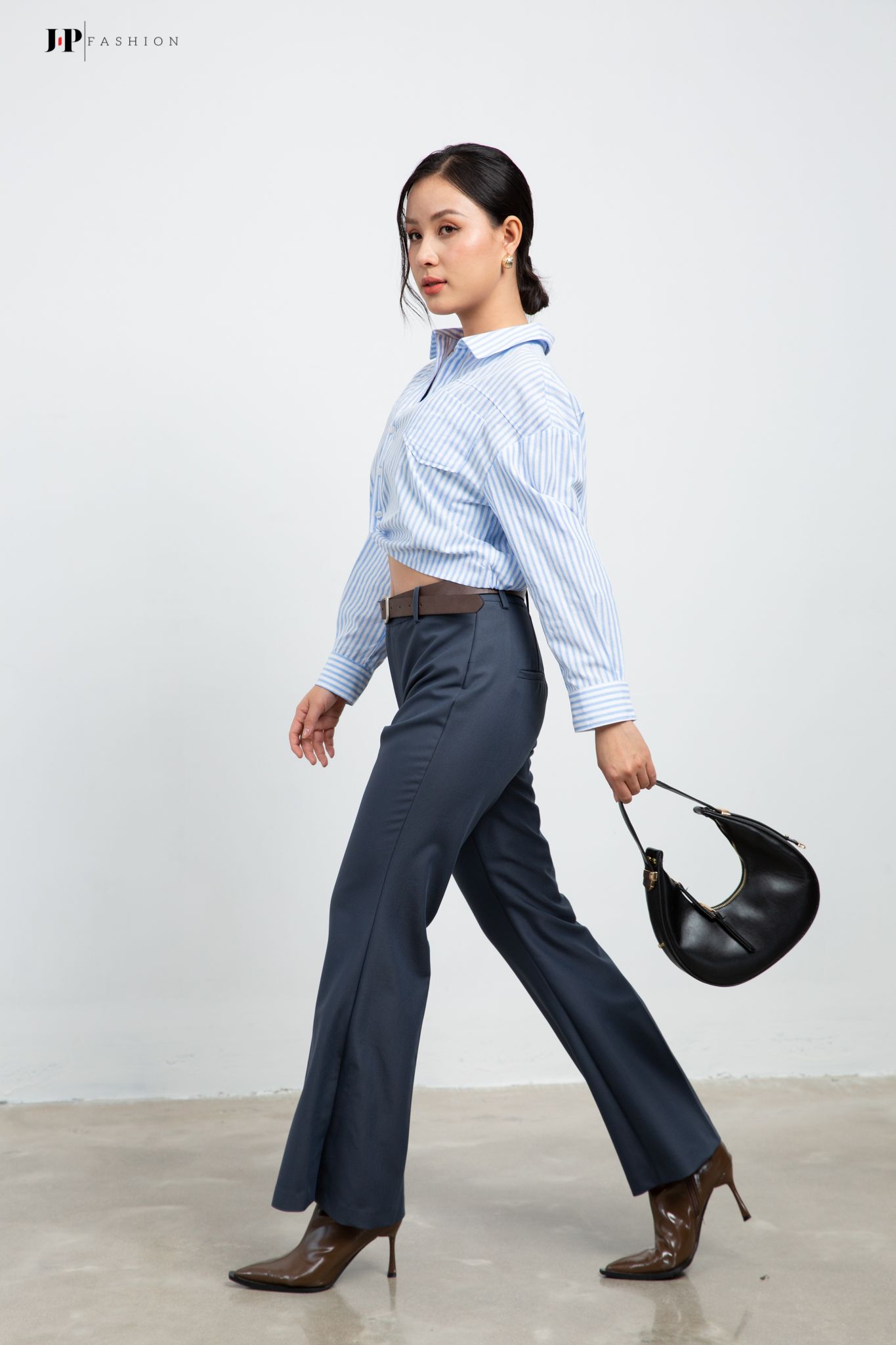 Áo sơ mi croptop dài tay