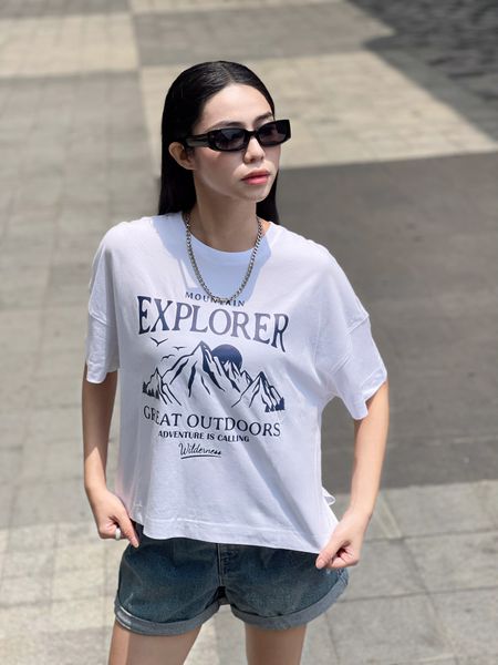 thun chữ freesize form rộng màu trắng