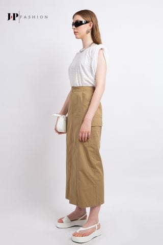 Váy midi dáng xẻ tà