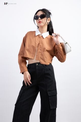 Sơ mi croptop dài tay
