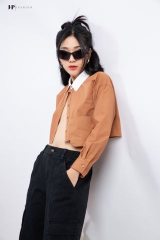 Sơ mi croptop dài tay