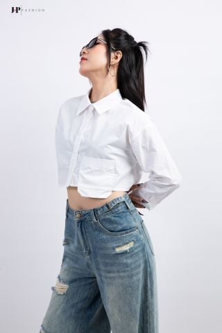 Sơ mi croptop dài tay