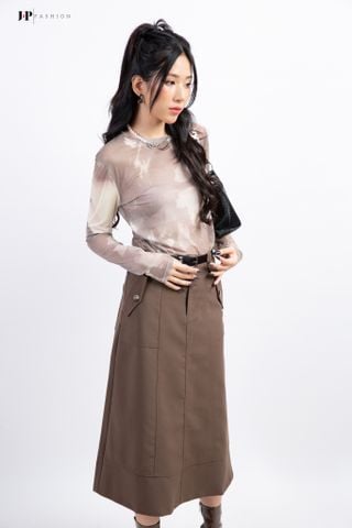 Váy kaki phom chữ A