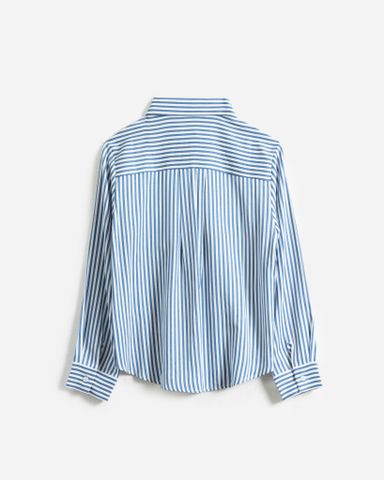 Sơ Mi Sọc Lụa Tay Dài Phối Túi 10611830
