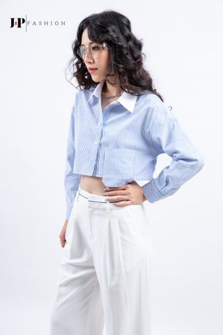 Sơ mi croptop dài tay