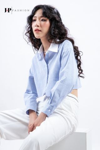 Sơ mi croptop dài tay