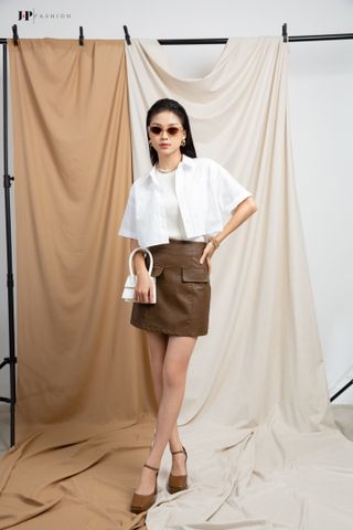 Áo sơ mi croptop ngắn tay