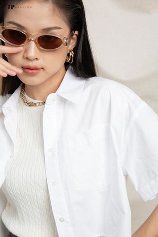 Áo sơ mi croptop ngắn tay