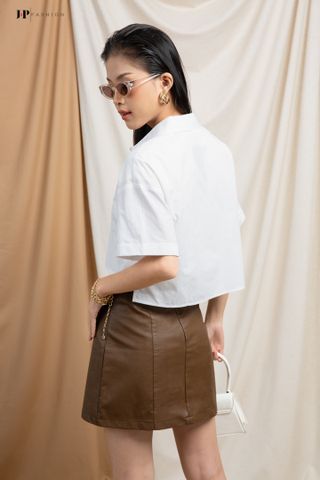 Áo sơ mi croptop ngắn tay