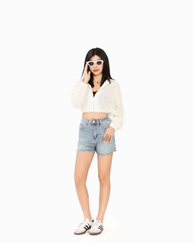 Khoác Nón Lưới Croptop Dây Rút Eo 10711757
