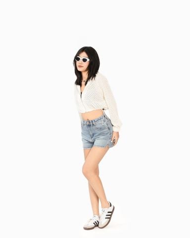 Khoác Nón Lưới Croptop Dây Rút Eo 10711757