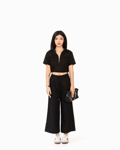 Áo Sơ Mi Croptop Dây Rút Eo 10611758