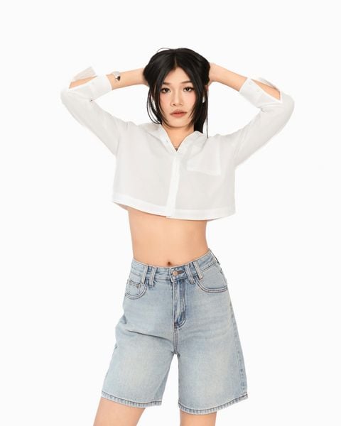 quần jean ngố nữ trendy màu xanh