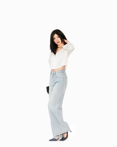 Quần Jean Nữ Xanh Nhạt Ống Rộng 11111773