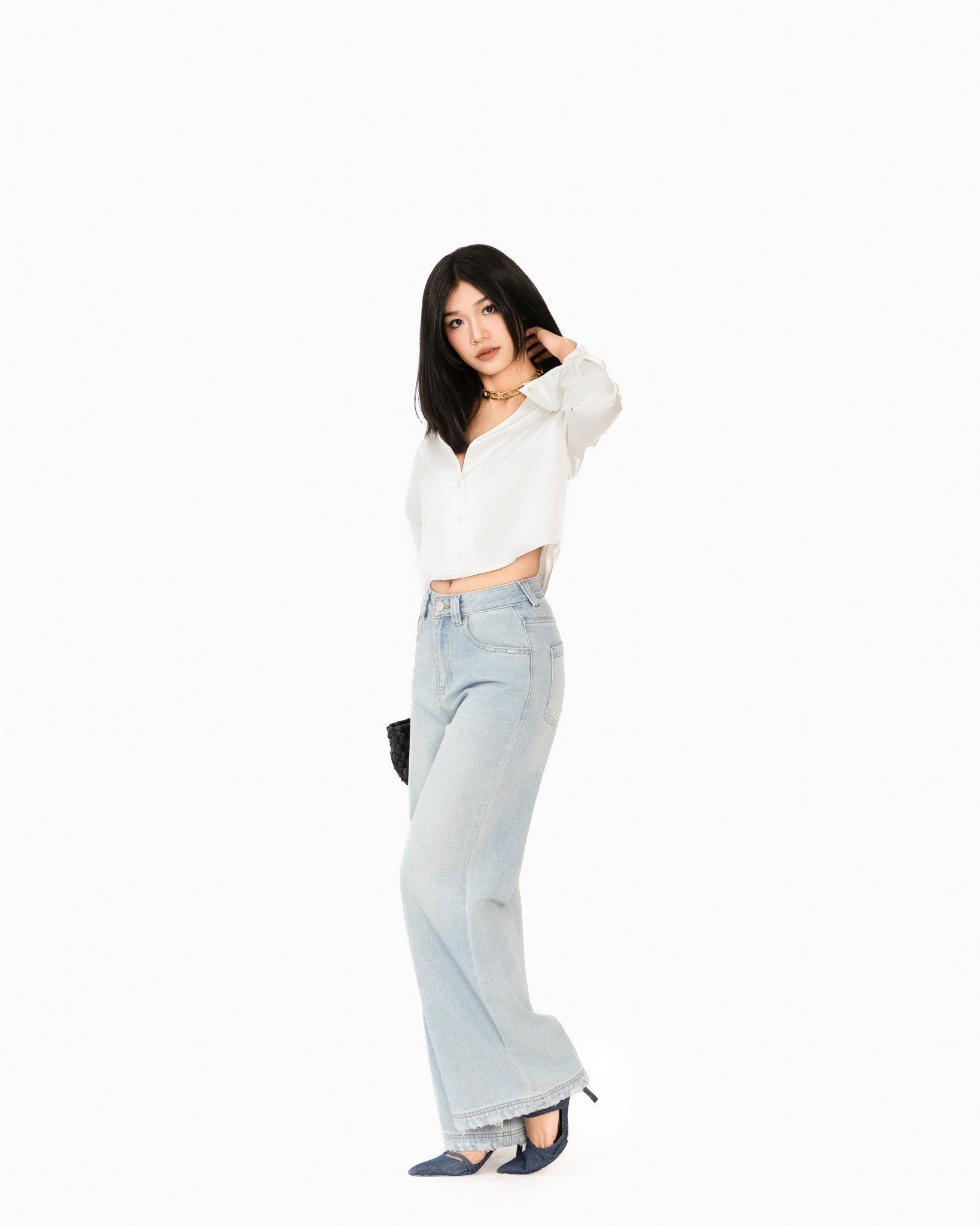 Quần Jean Nữ Xanh Nhạt Ống Rộng 11111773